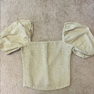 A&F Beige Puff Sleeve Top